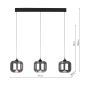 Eileen 3 Light Bar Pendant Matt Black LED