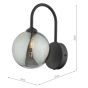 Eissa Wall Light Matt Black Smoked Glass