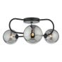 Eissa 3 Light Semi Flush Matt Black Smoked Glass