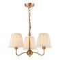 Elara 3 Light Pendant Antique Bronze With Natural Linen Pleated Shades