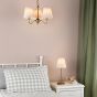 Elara 3 Light Pendant Antique Bronze With Natural Linen Pleated Shades