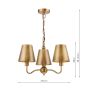Elara 3 Light Pendant Antique Bronze With Bronze Metal Shades