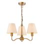 Elara 3 Light Pendant Antique Bronze With Linen Hardback Shades