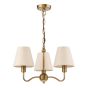 Elara 3 Light Pendant Antique Bronze With Linen Hardback Shades