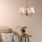 Elara 3 Light Pendant Antique Bronze With Linen Hardback Shades