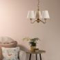 Elara 3 Light Pendant Antique Bronze With Linen Hardback Shades