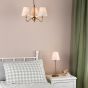 Elara 3 Light Pendant Antique Bronze With Linen Hardback Shades