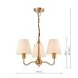 Elara 3 Light Pendant Antique Bronze With Linen Hardback Shades