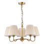 Elara 5 Light Pendant Antique Bronze With Natural Linen Pleated Shades
