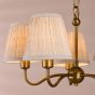 Elara 5 Light Pendant Antique Bronze With Natural Linen Pleated Shades
