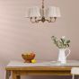 Elara 5 Light Pendant Antique Bronze With Natural Linen Pleated Shades