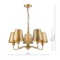 Elara 5 Light Pendant Antique Bronze With Bronze Metal Shades