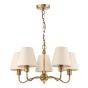 Elara 5 Light Pendant Antique Bronze With Linen Hardback Shades