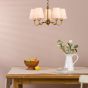 Elara 5 Light Pendant Antique Bronze With Linen Hardback Shades