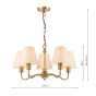 Elara 5 Light Pendant Antique Bronze With Linen Hardback Shades