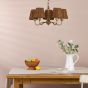 Elara 5 Light Pendant Antique Bronze With Hand-Woven Rattan Shades
