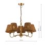 Elara 5 Light Pendant Antique Bronze With Hand-Woven Rattan Shades