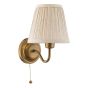 Elara Wall Lamp Antique Bronze With Natural Linen Pleated Shades