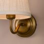 Elara Wall Lamp Antique Bronze With Natural Linen Pleated Shades