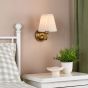 Elara Wall Lamp Antique Bronze With Natural Linen Pleated Shades