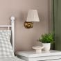 Elara Wall Lamp Antique Bronze With Natural Linen Pleated Shades