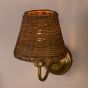 Elara Wall Lamp Antique Bronze With Hand-Woven Rattan Shades