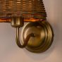 Elara Wall Lamp Antique Bronze With Hand-Woven Rattan Shades