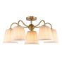 Elara 5 Light Semi-Flush Antique Bronze With Natural Linen Pleated Shades