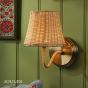 Joules Elcot Rechargeable Wall Light Antique Brass With Rattan Shade LED