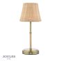 Joules Elcot Rechargeable Table Lamp Antique Brass With Rattan Shade LED