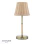 Joules Elcot Rechargeable Table Lamp Antique Brass With Rattan Shade LED