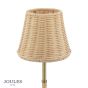 Joules Elcot Rechargeable Table Lamp Antique Brass With Rattan Shade LED