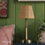 Joules Elcot Rechargeable Table Lamp Antique Brass With Rattan Shade LED