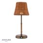 Joules Elcot Rechargeable Table Lamp Satin Bronze With Rattan Shade LED