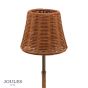 Joules Elcot Rechargeable Table Lamp Satin Bronze With Rattan Shade LED