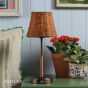 Joules Elcot Rechargeable Table Lamp Satin Bronze With Rattan Shade LED