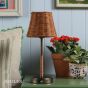 Joules Elcot Rechargeable Table Lamp Satin Bronze With Rattan Shade LED