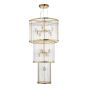 Eleanor 15 Light Chandelier Natural Brass Glass