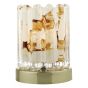 Elf Touch Table Lamp Antique Brass With Ribbed Amber Glass