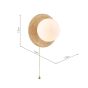 Elgor Bathroom Wall Light Travertine and Opal Glass IP44