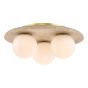 Elgor 3 Light Bathroom Ceiling Light Travertine and Opal Glass IP44