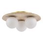 Elgor 3 Light Bathroom Ceiling Light Travertine and Opal Glass IP44
