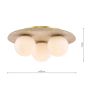 Elgor 3 Light Bathroom Ceiling Light Travertine and Opal Glass IP44