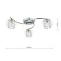 Elma 3 Light Semi Flush Polished Chrome Glass
