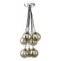Elpis 7 Light Cluster Pendant Polished Chrome With Smoked Glass
