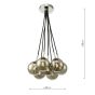 Elpis 7 Light Cluster Pendant Polished Chrome With Smoked Glass