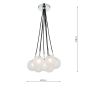 Elpis 7 Light Cluster Pendant Polished Chrome With Opal Glass