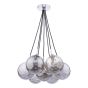 Elpis 7 Light Cluster Pendant Polished Chrome With Smoked Dimpled Glass