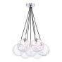Elpis 7 Light Cluster Pendant Polished Chrome With Clear Dimpled Glass
