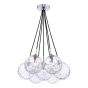 Elpis 7 Light Cluster Pendant Polished Chrome With Clear Dimpled Glass